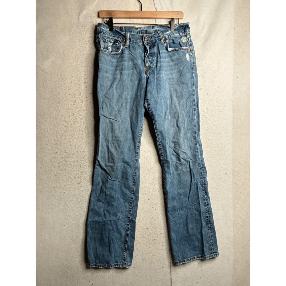 VTG Lucky Brand Easy Rider Straight Leg Jeans Distressed Button Fly 8/29 USA